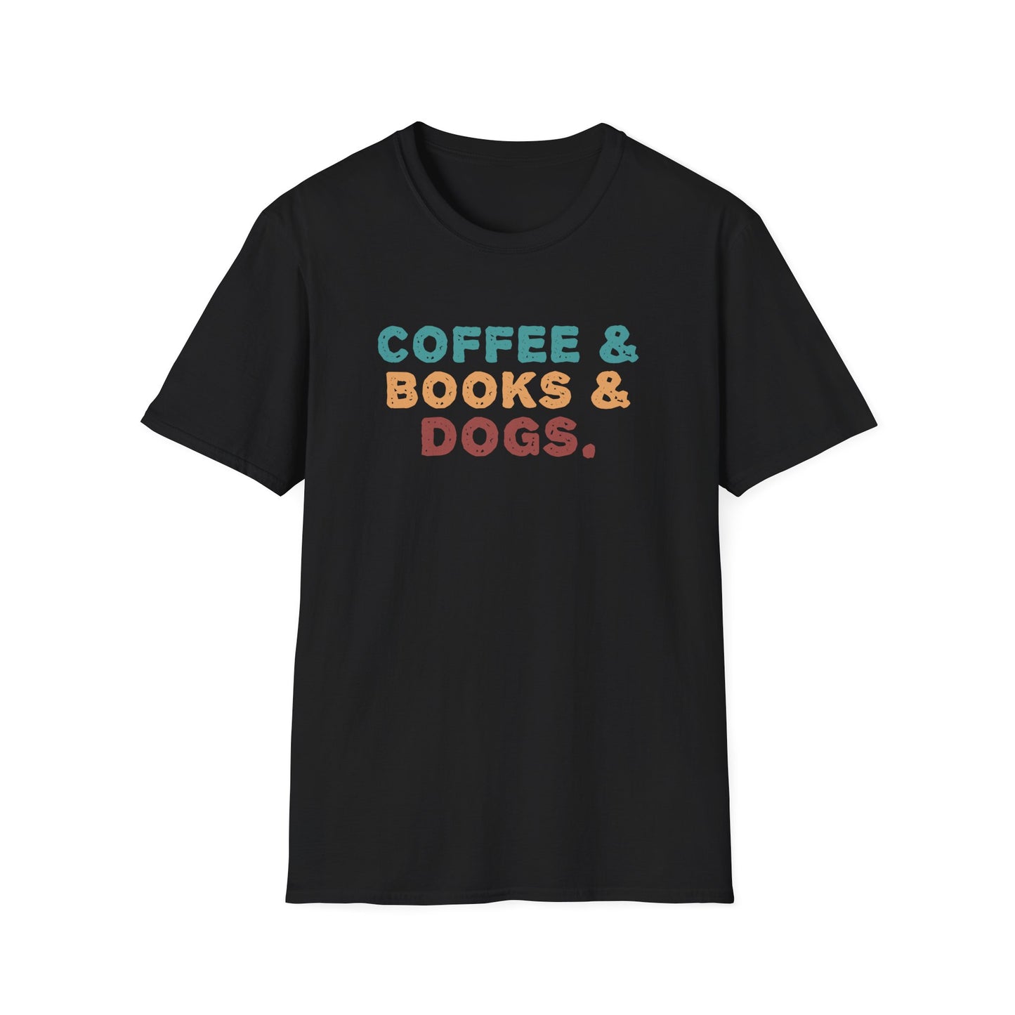 Coffee Books Dogs T-Shirt