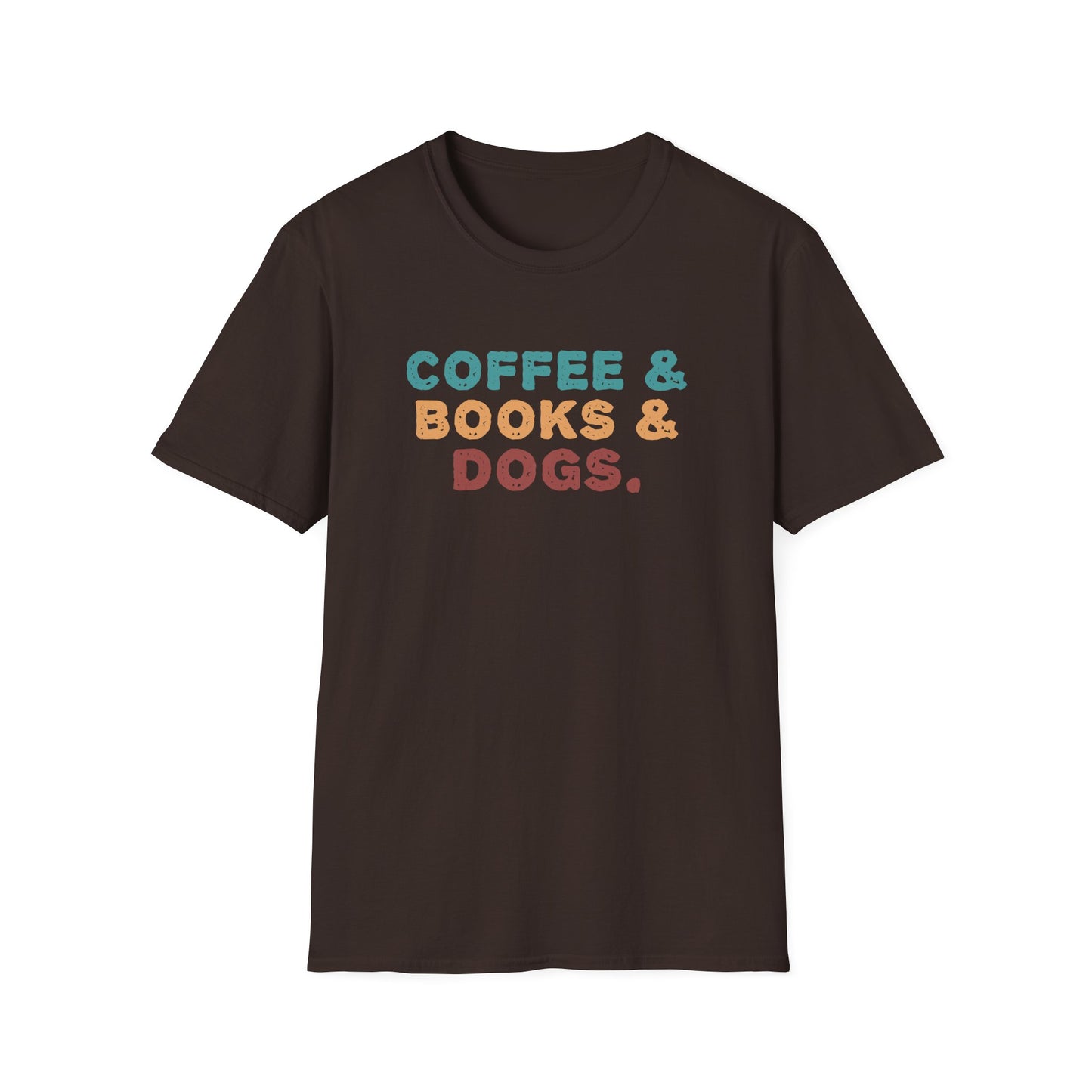Coffee Books Dogs T-Shirt