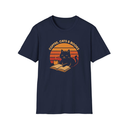 Coffee Cats & Books T-Shirt
