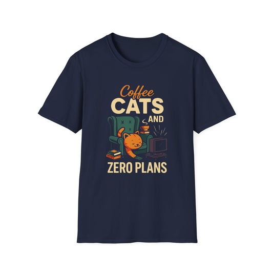 Coffee Cats Zero Plans T-Shirt
