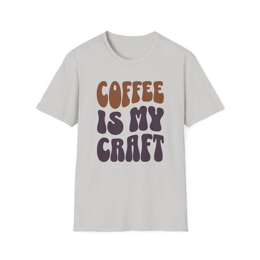 Ice Gray t-shirt with 'Coffee is my craft' text on a white background